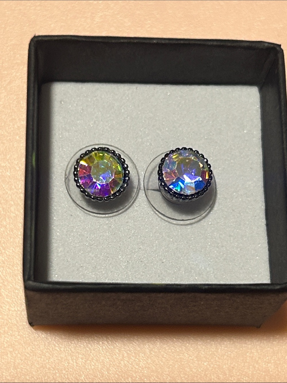 Betsey Johnson Aurora Crystal Stud Earrings - Iridescent Rainbow